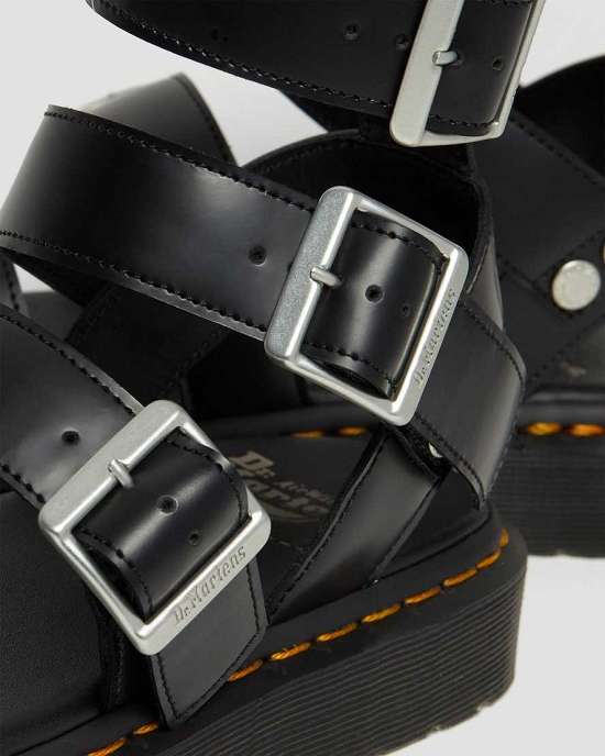Sandalias Negras Dr. Martens Gryphon Rick Owens Hombre Negros MX-14752